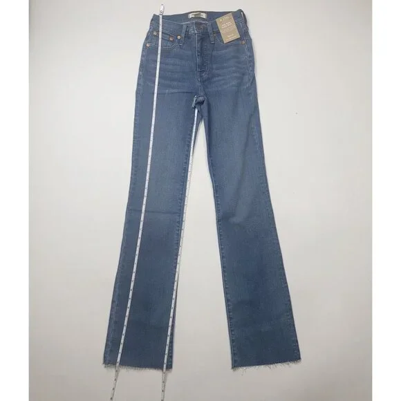 Madewell Taller Kick Out Crop Jeans Cherryville Wash Raw-Hem Womens 23TL [NJ434] - Picture 4 of 16